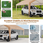 10x20 FT Heavy Duty Carport Canopy with Sidewalls & Doors