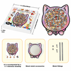 Morandi Colored Cat Shaped Wooden Jigsaw Puzzle