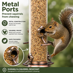 Stainless Steel Tube Bird Feeder for Wild Birds, Squirrel-Resistant