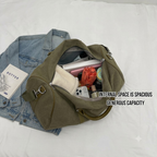 Canvas Travel Duffle Bag with Dry Wet Separation and Adjustable Shoulder Strap