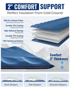 Self-Inflating Sleeping Pad with R-Value 4.2, Anti-Rollover Camping Mattress
