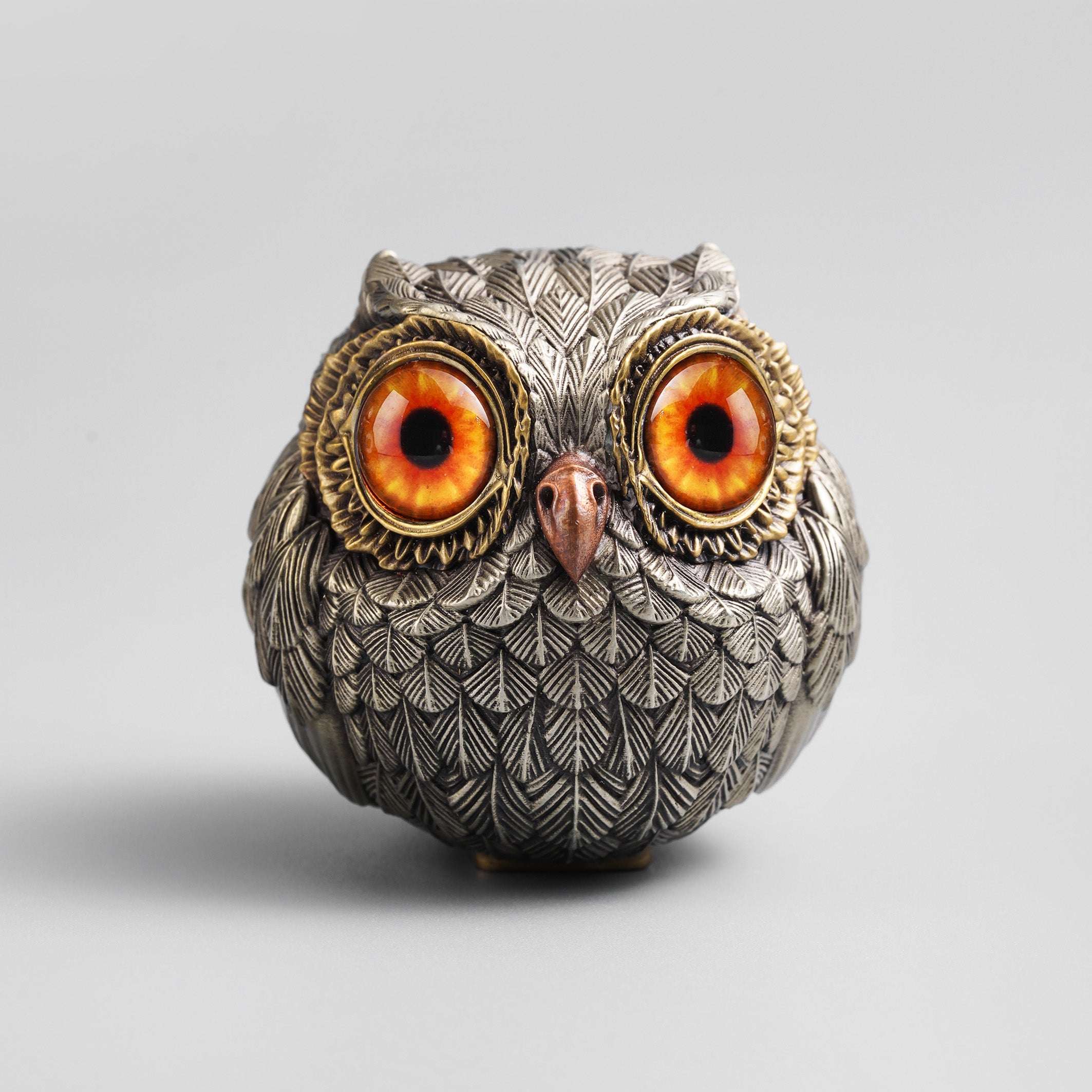 Bronze Owl Figurine for Shelf Desk Home Decor