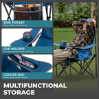 Oversized Outdoor Camping Chair – Heavy Duty 550lb Capacity with Lumbar Support