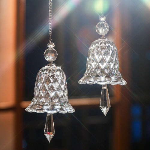 2-Piece Rainbow Glass Bell Suncatcher – Hanging Window Decor