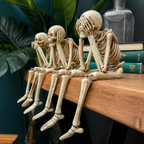 Halloween Skeleton Decor Resin Figurine Shelf Sitter for Tabletop Display