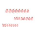 Sheer Pink Ombré Short Oval Press-On Nails – 24-Piece Nail Kit with Glue