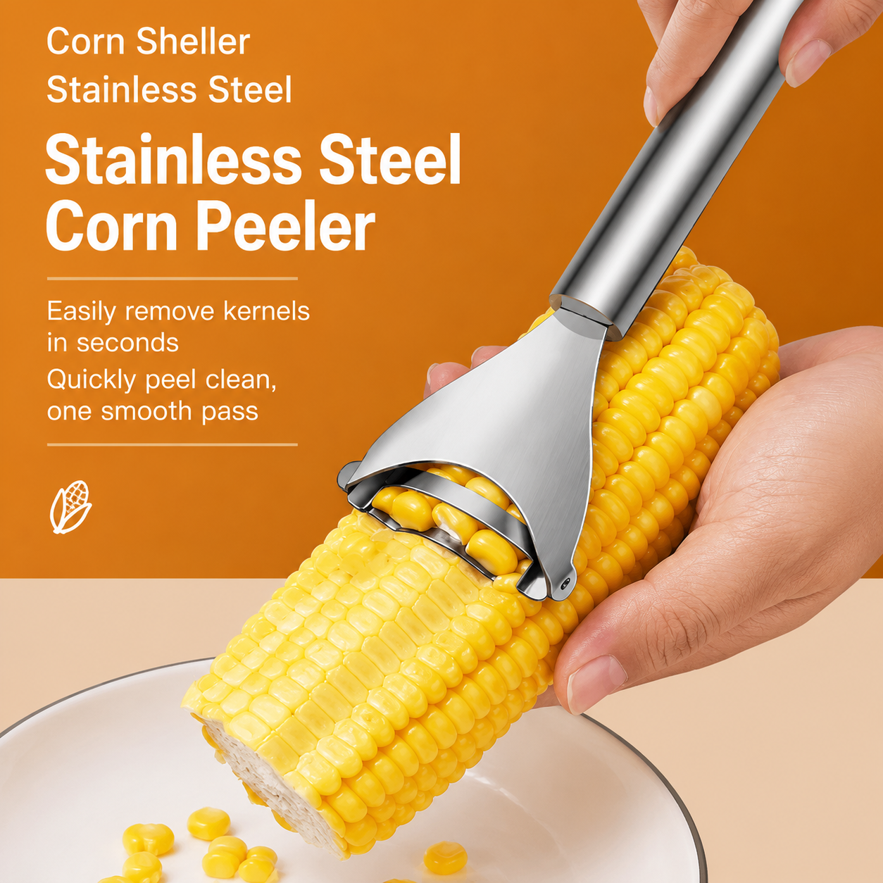 Stainless Steel Corn Peeler Tool for Easy Kernel Removal