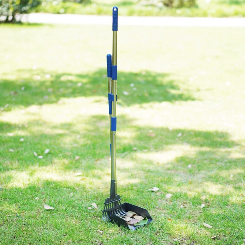 Long Handle Pet Waste Scooper Set with Rake, Spade & Tray