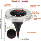 4 Pack Solar Ground Lights – 8 LED Waterproof Outdoor Solar Pathway & Garden Lights