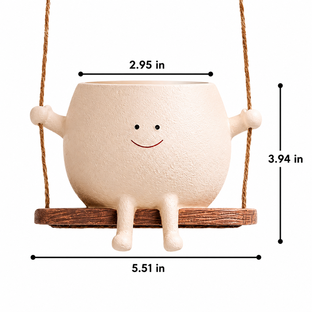 Smiley Face Hanging Planter Pot Rocking Chair Planter