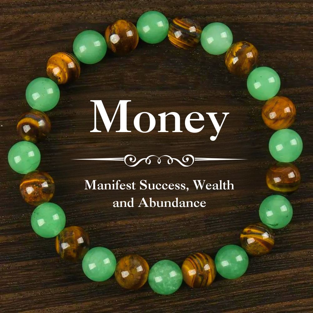 Money Bracelet – Green Aventurine & Tiger Eye