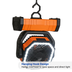 Portable 3-in-1 Camping Fan with LED Light and 20000mAh Battery