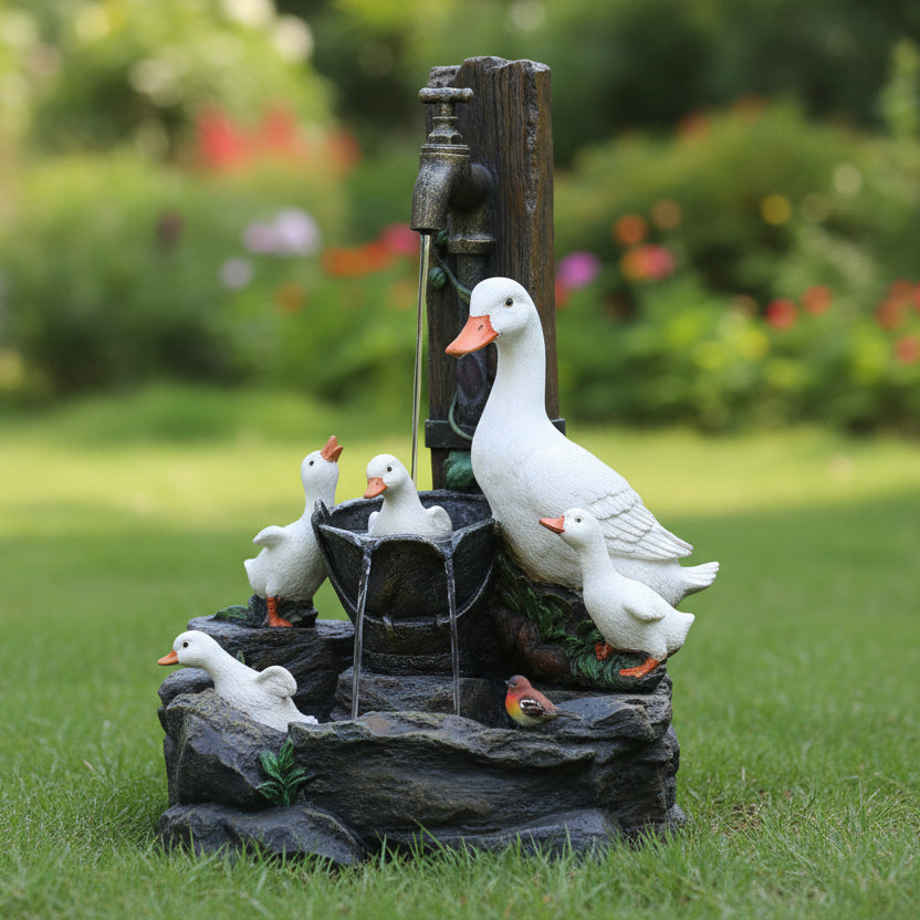 Charming Garden Decoration With Duck And Squirrel Design