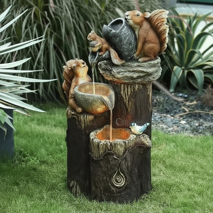 Charming Garden Decoration With Duck And Squirrel Design