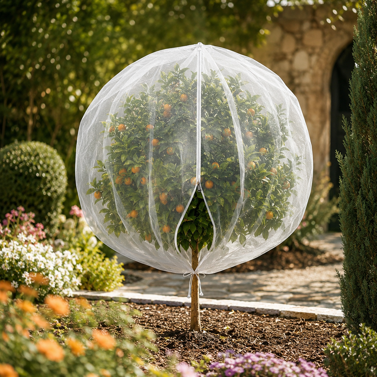 Reusable Fruit Tree Mesh Bags with Drawstring for Bird Protection