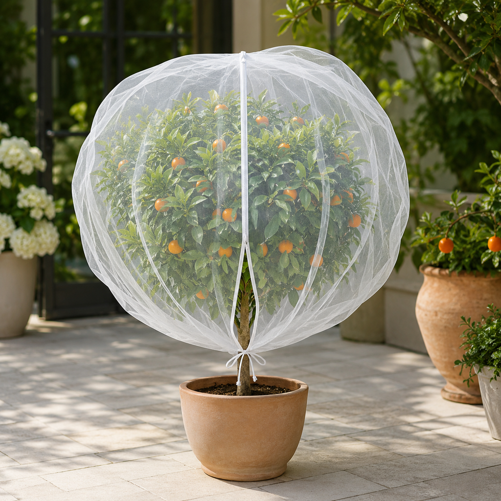 Reusable Fruit Tree Mesh Bags with Drawstring for Bird Protection