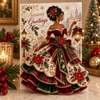 3D Christmas Dress Greeting Card
