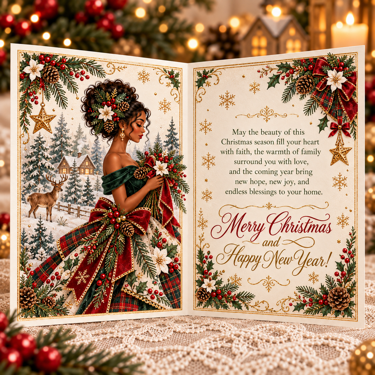 3D Christmas Dress Greeting Card
