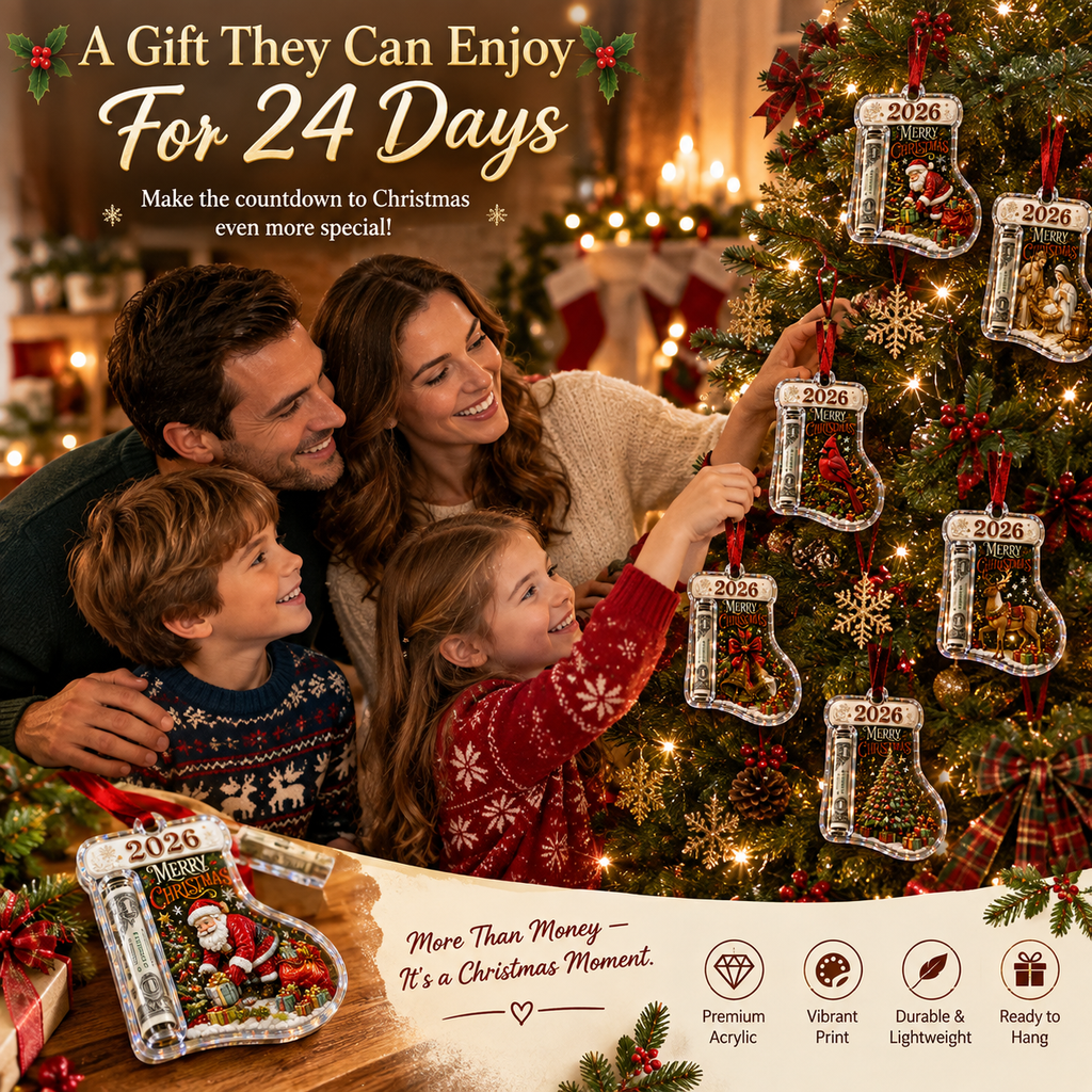 Christmas Tree Ornament Cash Holder – Novelty Holiday Money Holder