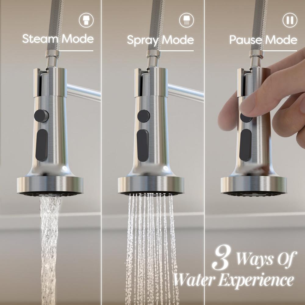 Stainless Steel High Arc Pull Down Kitchen Faucet with Single Handle