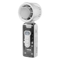 Transparent Mecha Handheld Fan with Digital Display, USB Rechargeable, Foldable Design & Light