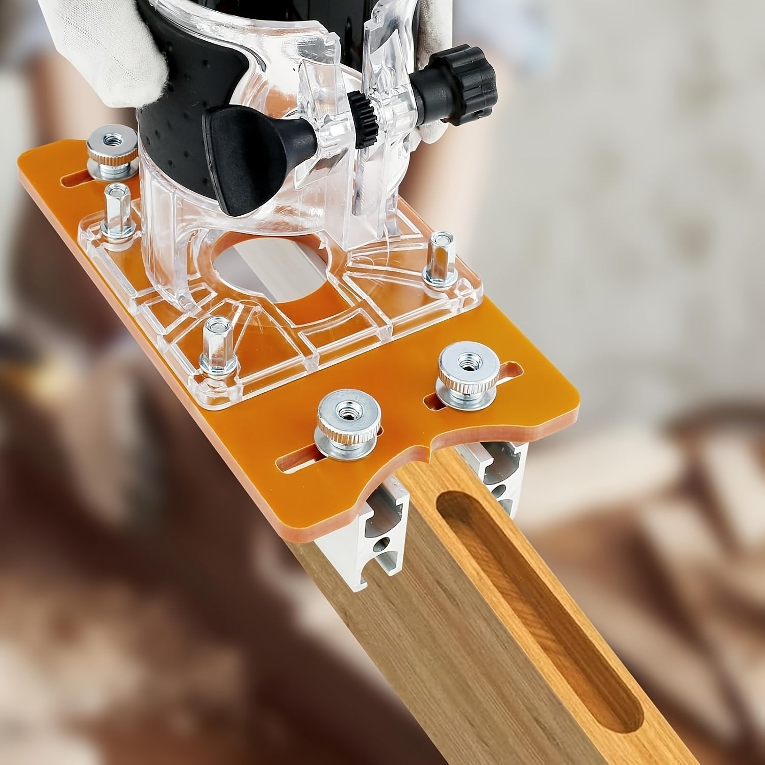 2-in-1 Woodworking Trimmer Slotting Auxiliary Positioning Bracket