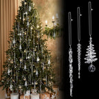 24-Piece Crystal Icicle Christmas Tree Ornaments – 3 Styles