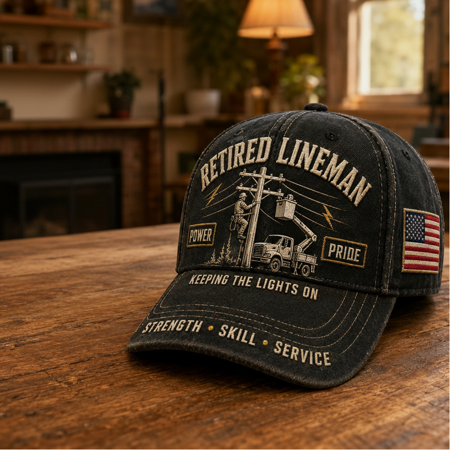 Retired Lineman Keeping The Lights On Commemorative Cap