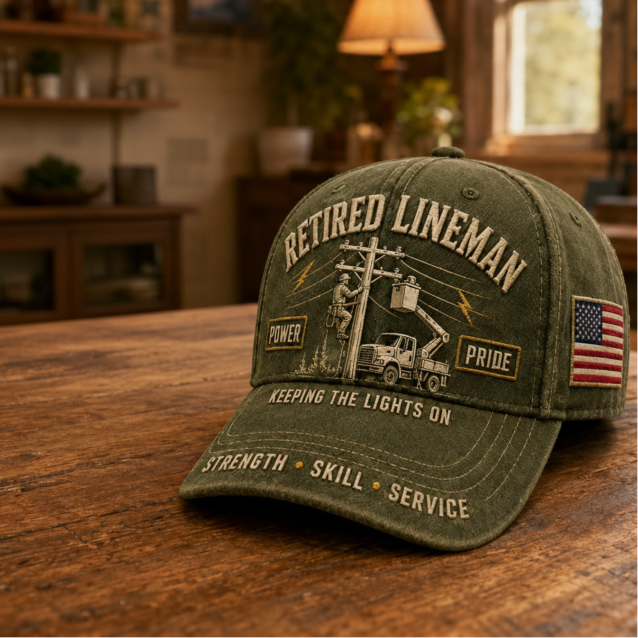 Retired Lineman Keeping The Lights On Commemorative Cap