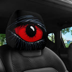 2pcs Red Devil's Eye Car Headrest Covers