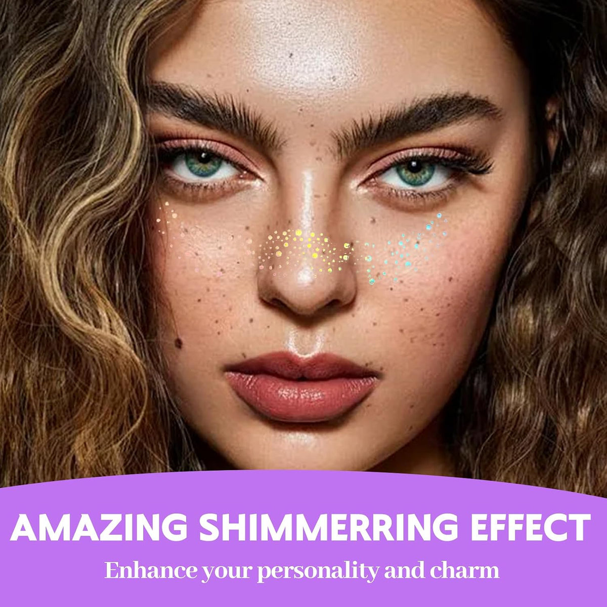 Holographic Glitter Freckles Temporary Face Tattoos – 8PCS