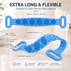 Silicone Back Scrubber with Easy-Grip Handles for Shower