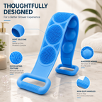 Silicone Back Scrubber with Easy-Grip Handles for Shower