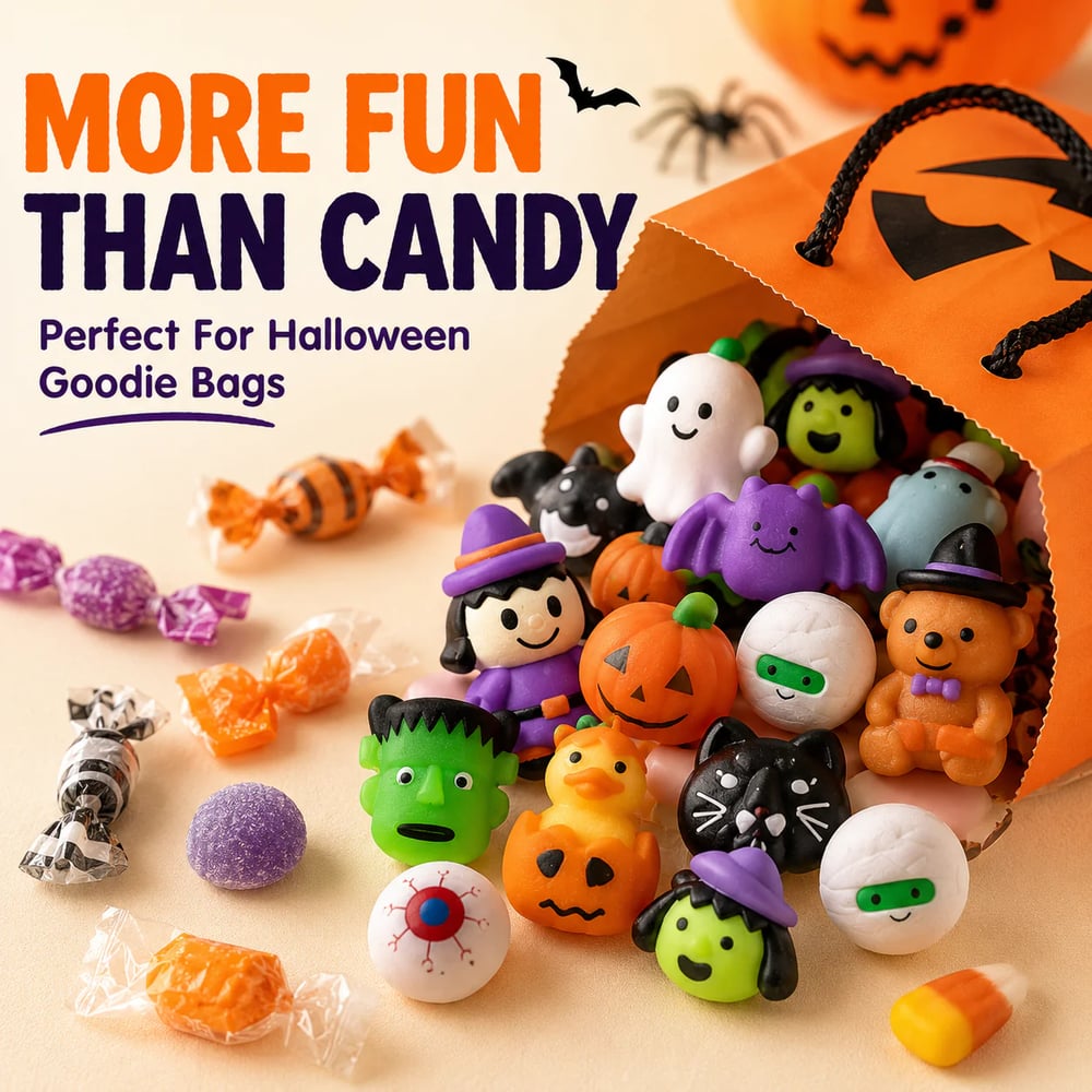 30PCS Halloween Mochi Squishy Toys for Party Favors & Goodie Bags