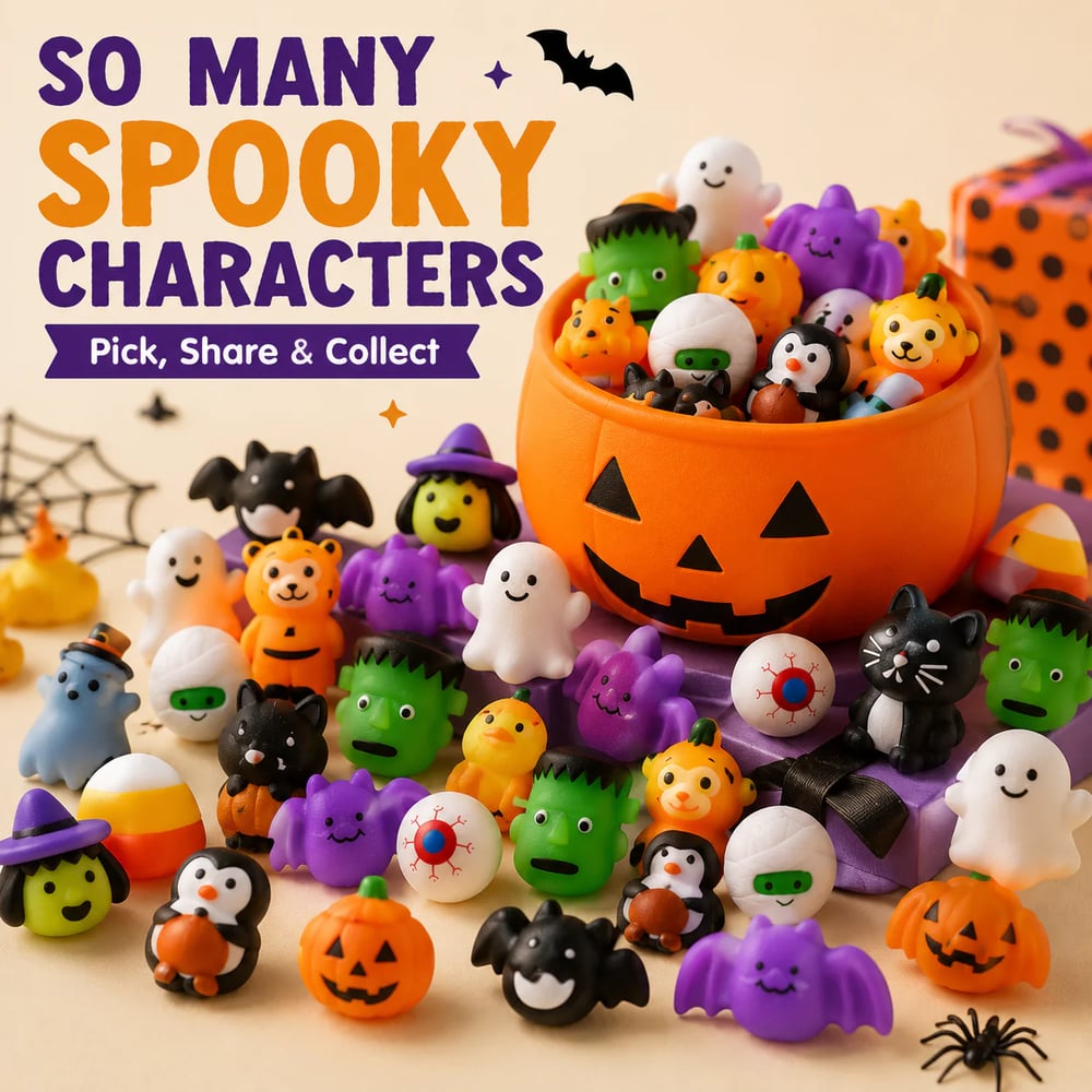 30PCS Halloween Mochi Squishy Toys for Party Favors & Goodie Bags