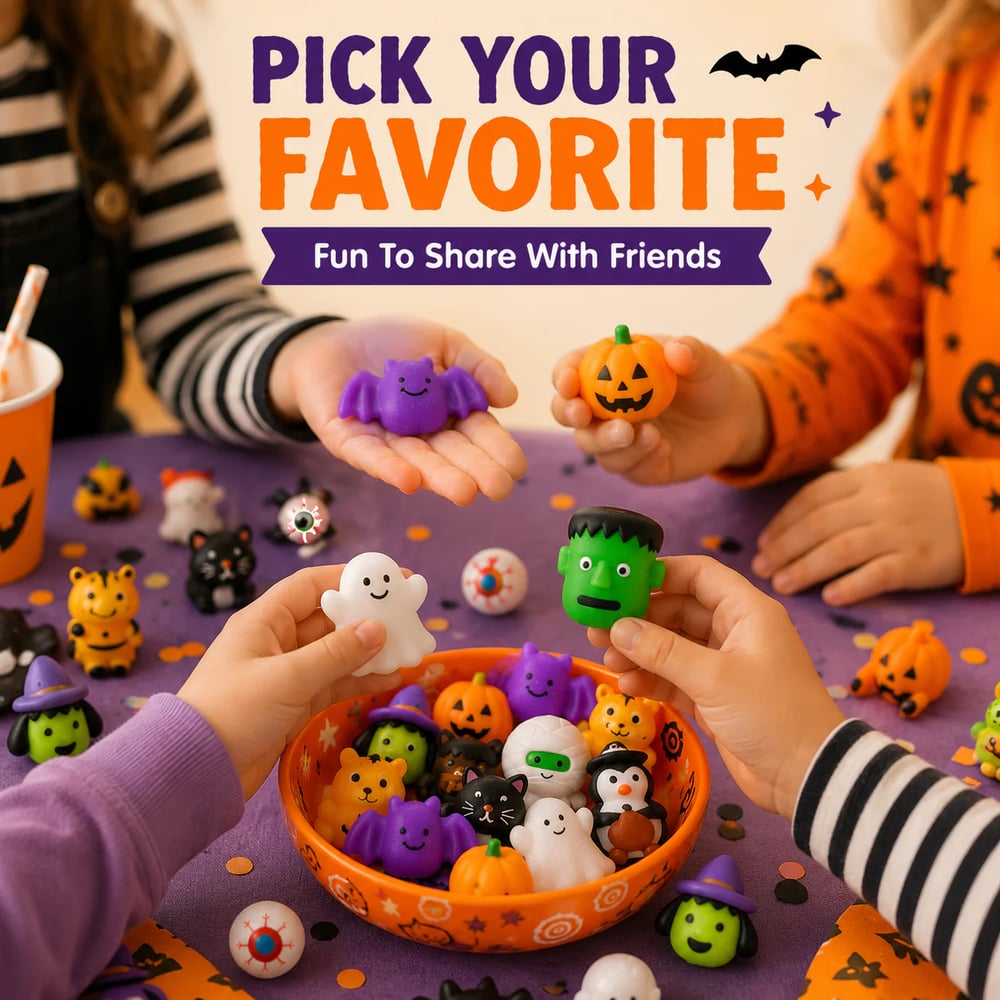 30PCS Halloween Mochi Squishy Toys for Party Favors & Goodie Bags