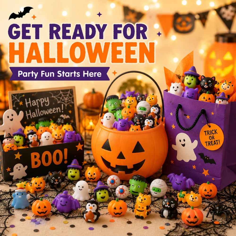 30PCS Halloween Mochi Squishy Toys for Party Favors & Goodie Bags