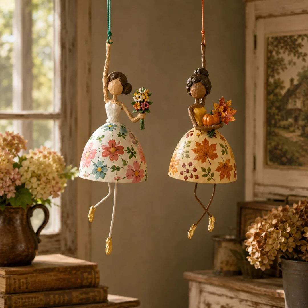 Whimsical Dancing Lady Hanging Ornament for Porch & Garden