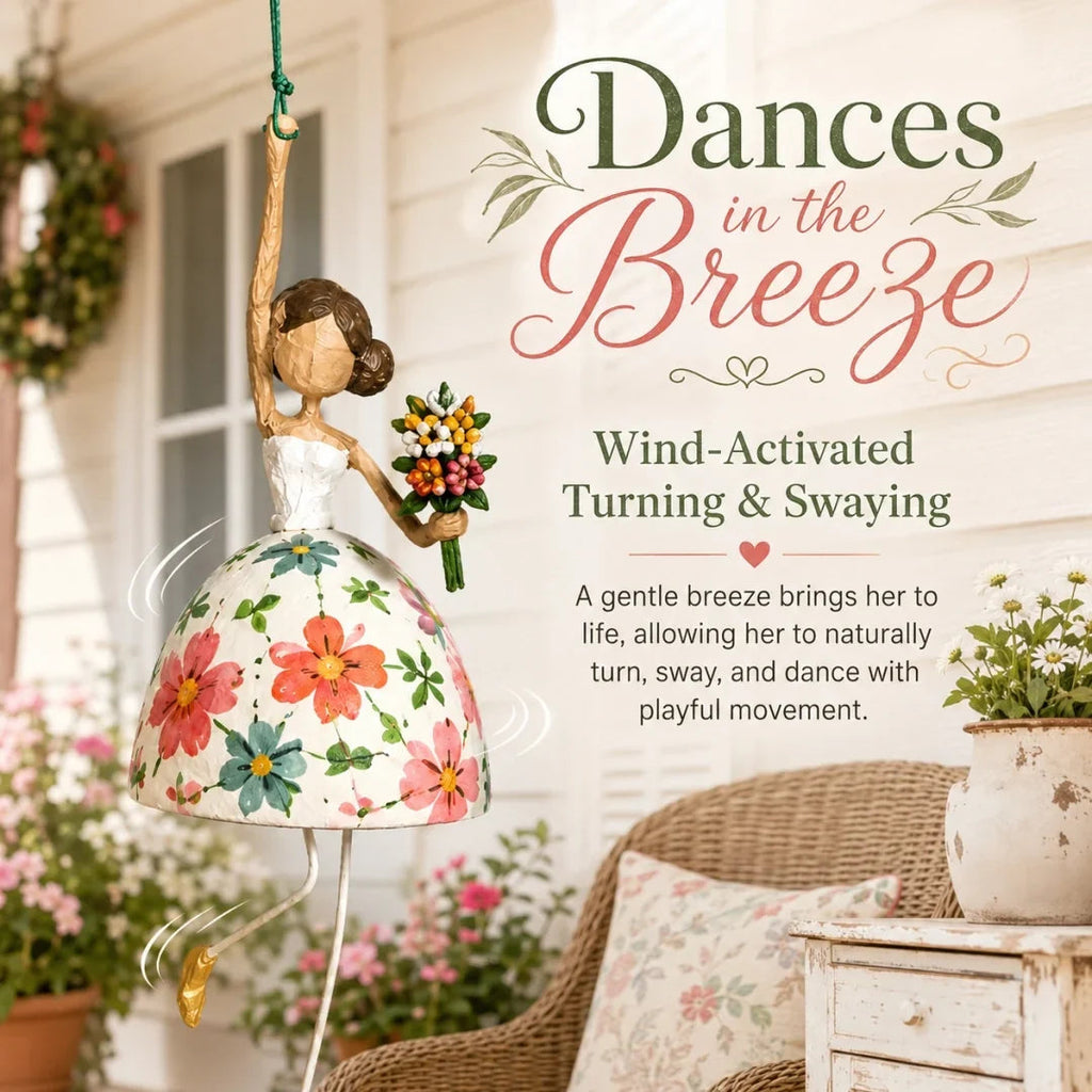 Whimsical Dancing Lady Hanging Ornament for Porch & Garden