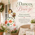 Whimsical Dancing Lady Hanging Ornament for Porch & Garden