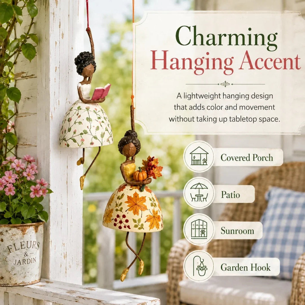 Whimsical Dancing Lady Hanging Ornament for Porch & Garden