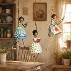 Whimsical Dancing Lady Hanging Ornament for Porch & Garden