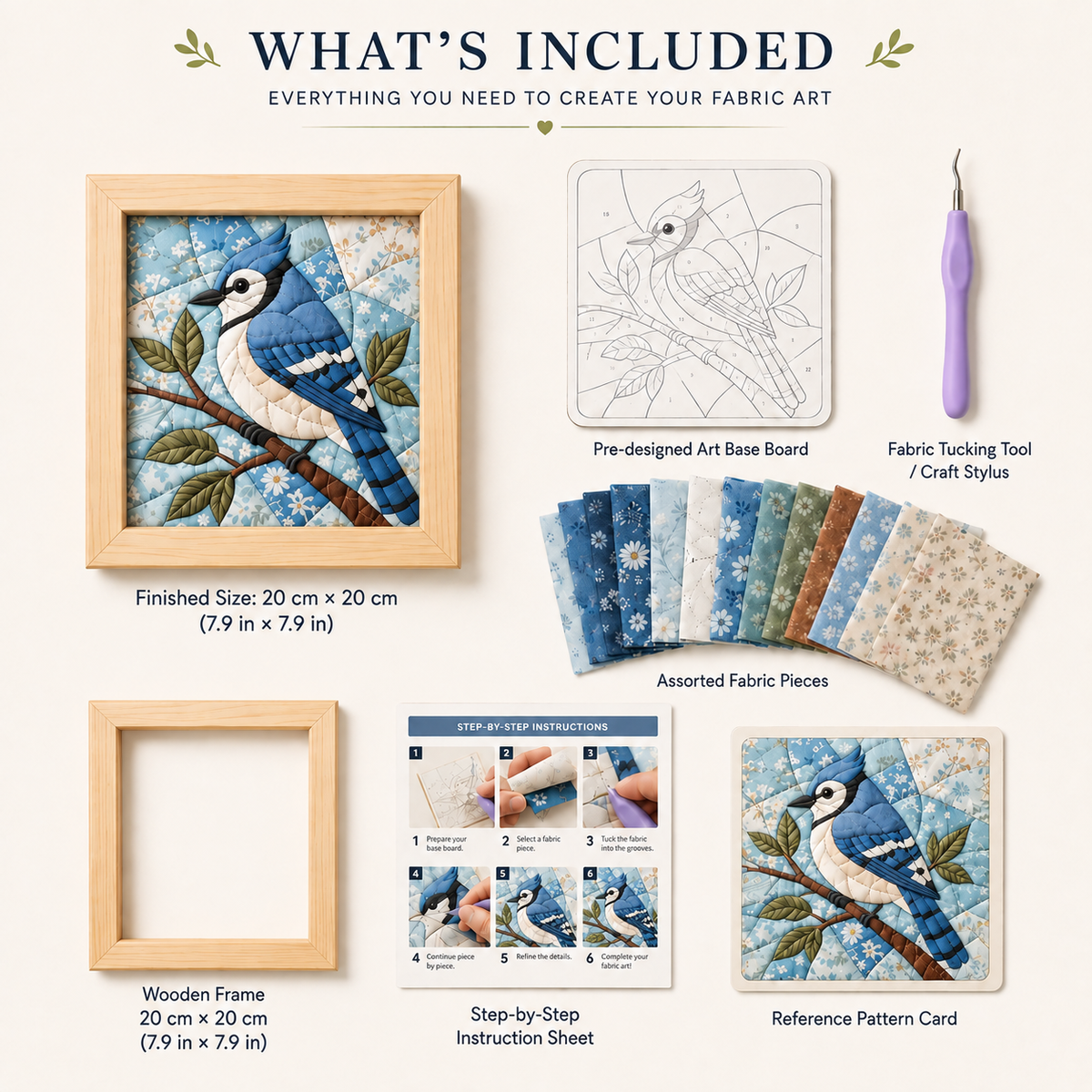 DIY No-Sew Fabric Art Kit – Textured Fabric Craft