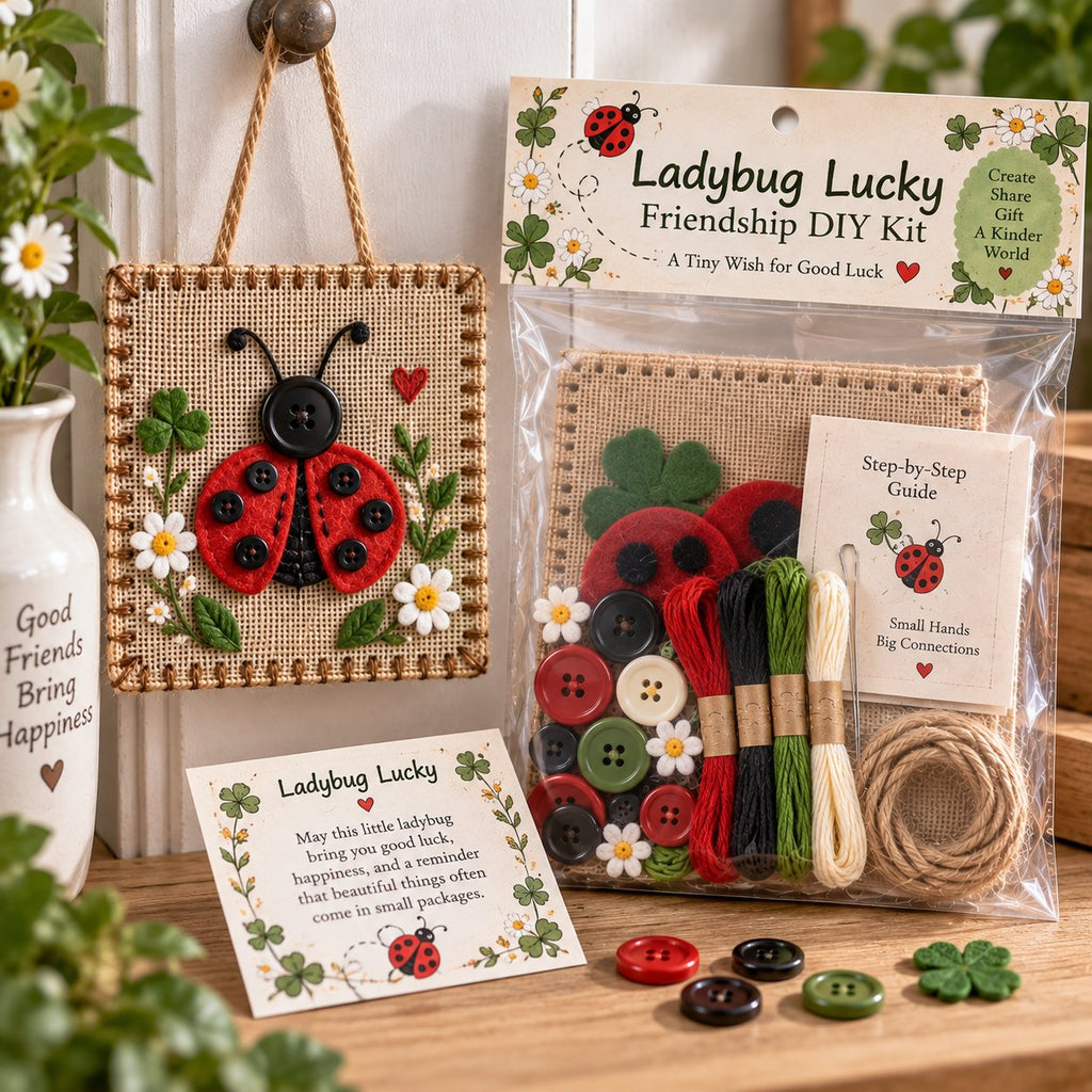 DIY Felt Sewing Craft Kit with Buttons & Meaning Card