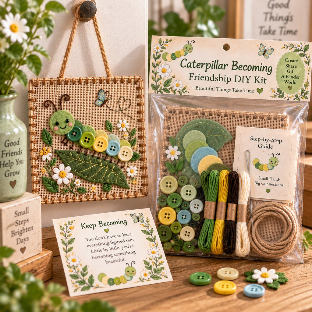 DIY Felt Sewing Craft Kit with Buttons & Meaning Card