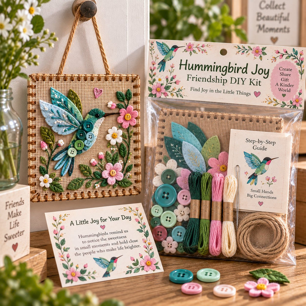 DIY Felt Sewing Craft Kit with Buttons & Meaning Card