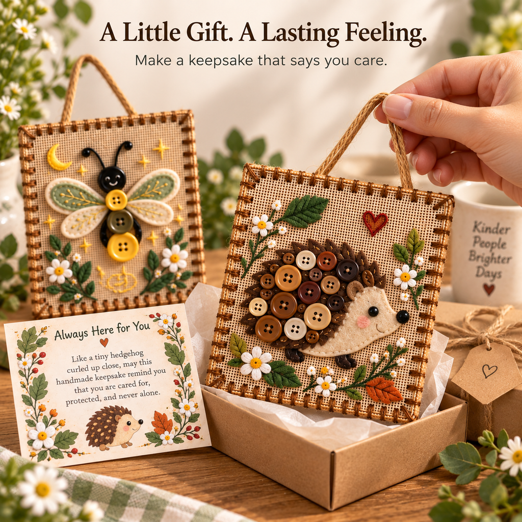 DIY Felt Sewing Craft Kit with Buttons & Meaning Card