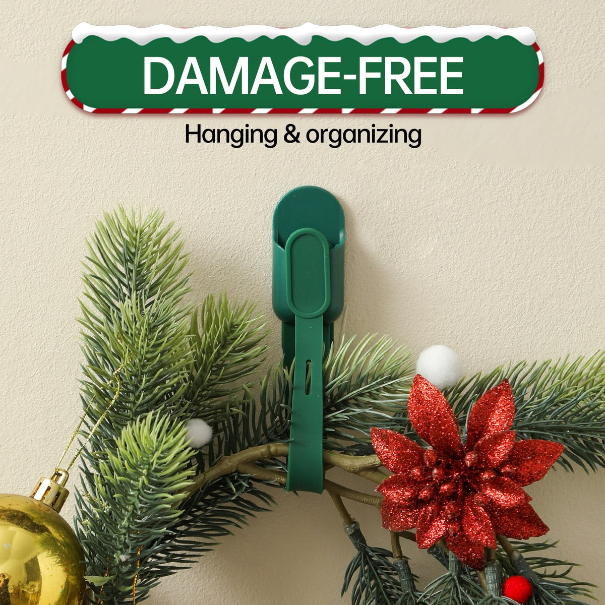 6-Pack Silicone Christmas Garland Hangers with Hooks