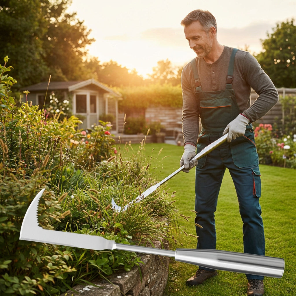 Stainless Steel Gap Weeding Tool – L-Shaped Hand Weeder for Clearing Grass Between Pavers, Yard Cracks, Terraces and Garden Paths