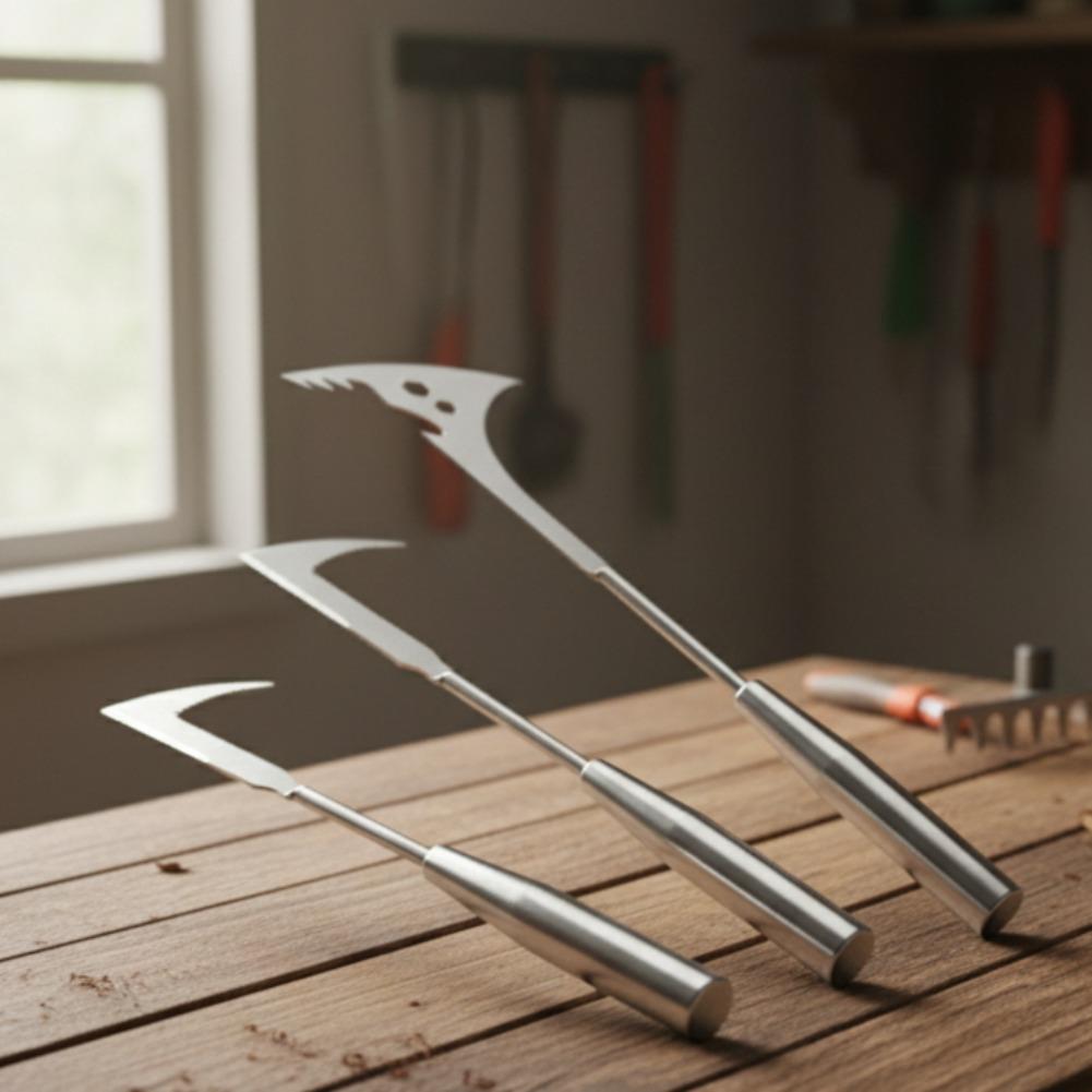 Stainless Steel Gap Weeding Tool – L-Shaped Hand Weeder for Clearing Grass Between Pavers, Yard Cracks, Terraces and Garden Paths